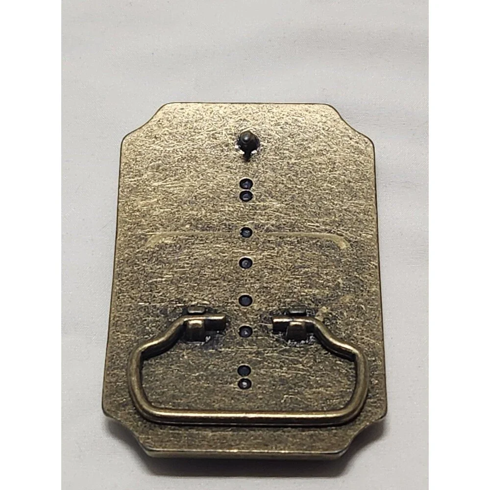 Brass Belt Buckle With Beautifully Designed Leather Inlay